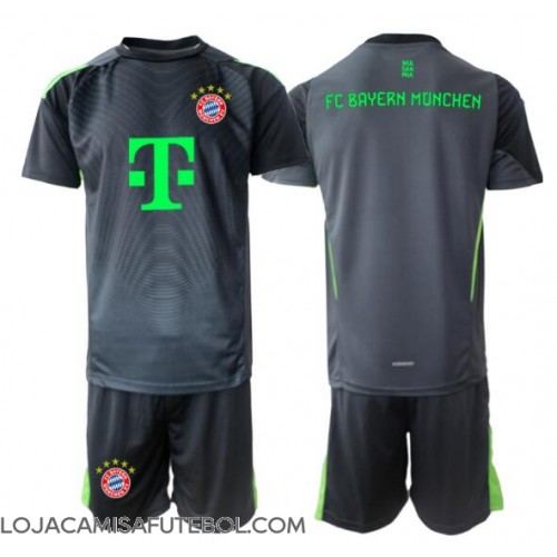 Camisa de Futebol Bayern Munich Goleiro Equipamento Secundário Infantil 2025-26 Manga Curta (+ Calças curtas)
